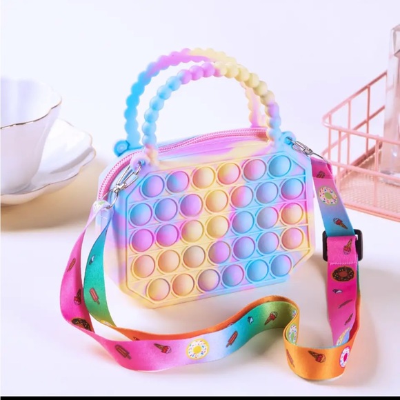 Pop Purse Silicone Sensory Push Pop Bubble Bag Handbag Coin Pouch. NWT - Picture 1 of 4